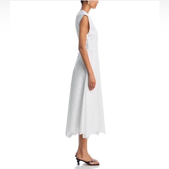 Veronica Beard Aven White Eyelet Midi Dress - Picture 5 of 11